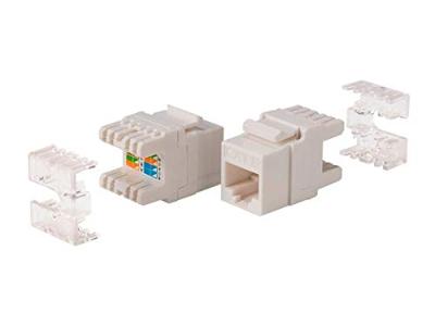 Monoprice Cat6 RJ-45 180-graden Punch Down Keystone Jack Korte Lichaam 28 mm, Wit