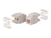 Monoprice Cat6 RJ-45 180-graden Punch Down Keystone Jack Korte Lichaam 28 mm, Wit - thumbnail