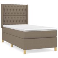 Boxspring met matras stof taupe 90x200 cm - thumbnail