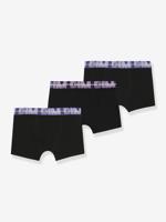 Set van 3 boxershorts voor jongens met contrasterende Ecodim-riem zwart - thumbnail