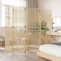 Kamerscherm 6 panelen poly rattan beige - thumbnail