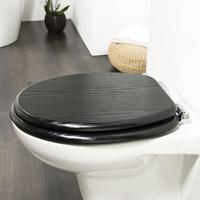 Toiletzitting Tiger Blackwash Softclose Hout Zwart - thumbnail