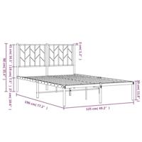 Bedframe met hoofdbord metaal wit 120x190 cm - thumbnail