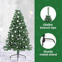 VidaXL Kunstmatig voorverlicht kerstboom met 150 led groen 150 cm pvc - thumbnail