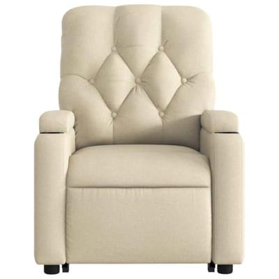 Sta-op-stoel elektrisch verstelbaar stof crèmekleurig