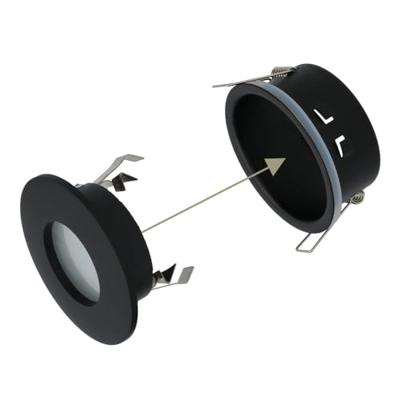 Set van 6 Porto - LED Inbouwspots - 5 Watt 400 lumen - 4000K Neutraal wit - GU10 - Dimbaar - Rond - IP44 voor badkamer, buiten en binnen - Zwart - thumbnail