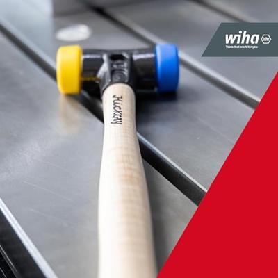 Wiha safety kunststof hamer blauw / geel 832-15 40mm 26654 Wiha safety kunststof hamer blauw / geel 832-15 40mm 26654