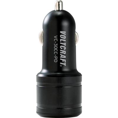 VOLTCRAFT VC-30CC-PD USB-oplader 30 W 1x USB-A, 1x USB-C USB PD Zwart Auto USB Power Delivery (USB-PD)