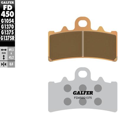 GALFER remblokken "fd450" brake pad fd450 g1375 sint.metal str.&sp.