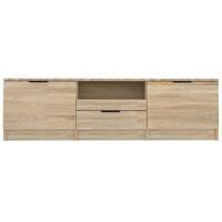 Tv-meubel 140x35x40 cm bewerkt hout sonoma eikenkleurig - thumbnail