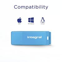 Integral Neon USB 2.0 stick, 32 GB, blauw - thumbnail