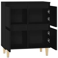 Dressoir 60x35x70 cm bewerkt hout zwart - thumbnail