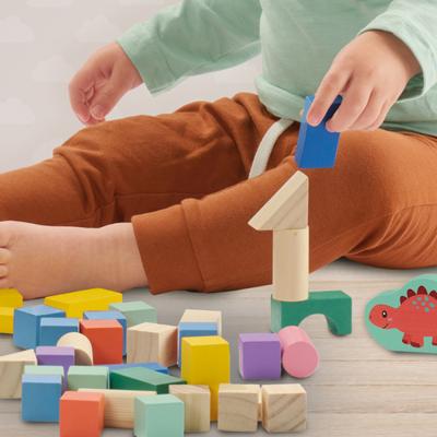 SES houten bouwblokken dino&apos;s, 50st.