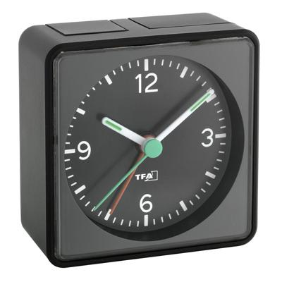 TFA Dostmann 60.1013.01 Wekker Kwarts Zwart Alarmtijden 1 Fluorescerende Wijzers
