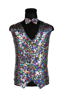 Pailletten herenvest met strikje