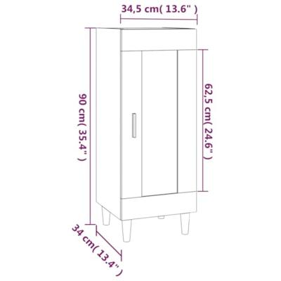 Dressoir 34,5x34x90 cm bewerkt hout zwart