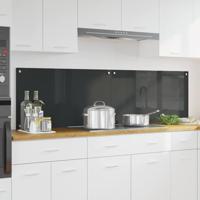 VidaXL Keuken spatscherm 2 pcs donkergrijs 90 x 50 cm gehard glas - thumbnail
