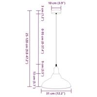 Hanglamp in hoogte verstelbaar E27 31cm metaal glanzend oranje - thumbnail