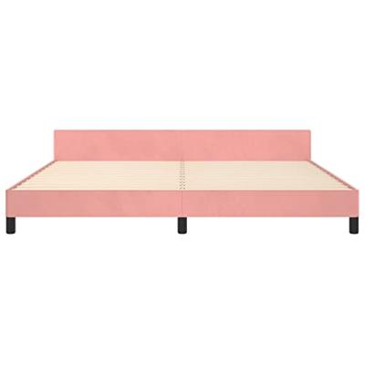 Bedframe met hoofdeinde fluweel roze 200x200 cm Bedframe met hoofdeinde fluweel roze 200x200 cm