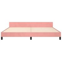 Bedframe met hoofdeinde fluweel roze 200x200 cm - thumbnail