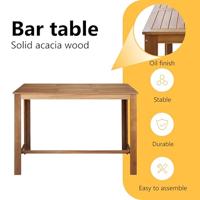 Bartafel 150x70x105 cm massief acaciahout - thumbnail
