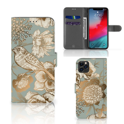 Hoesje voor Apple iPhone 11 Pro Max Vintage Bird Flowers Hoesje voor Apple iPhone 11 Pro Max Vintage Bird Flowers