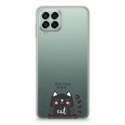 Samsung Galaxy M33 Telefoonhoesje met Naam Cat Good Day Samsung Galaxy M33 Telefoonhoesje met Naam Cat Good Day