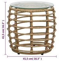 3-delige Bistroset poly rattan eikenkleurig - thumbnail