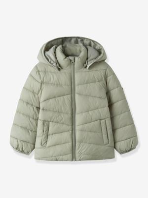 Donsjack met afneembare capuchon voor meisjes NAME IT, reflecterende details groen Donsjack met afneembare capuchon voor meisjes NAME IT, reflecterende details groen