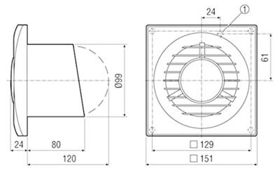 Maico Ventilatoren ECA piano TC Wand- en plafondventilator 230 V 80 m³/h 10 cm Maico Ventilatoren ECA piano TC Wand- en plafondventilator 230 V 80 m³/h 10 cm