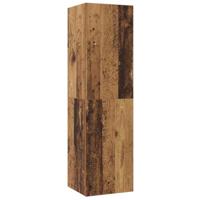TV-kast set met plank Wandgemonteerd Anders met opslag met de deur 4 pcs Oud hout Medium Bewerkt hout - thumbnail