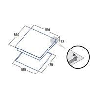 Gaskookplaat Cata CIB 6021 BK 60 cm 8100 W - thumbnail