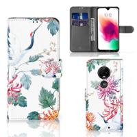 Motorola Moto G7 | G7 Plus | Telefoonhoesje | Met pasjeshouder | Bird Flowers - thumbnail
