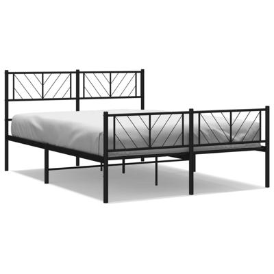 Bedframe met hoofd- en voeteneinde metaal zwart 120x190 cm Bedframe met hoofd- en voeteneinde metaal zwart 120x190 cm