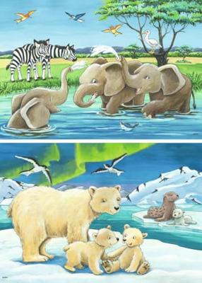 Ravensburger legpuzzel jonge dieren uit de hele wereld, 2x12 st. Ravensburger legpuzzel jonge dieren uit de hele wereld, 2x12 st.