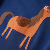 Kindershirt met lange mouwen dierenprint 92 marineblauw - thumbnail