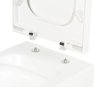 Saqu Home compact en randloos hangtoilet met PowerFlush en quickrelease toiletbril mat wit