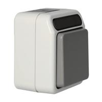 Merten 4074993 AquaStar Compleet Knop spatwaterdicht Lichtgrijs 1 stuks 1 stuk(s) - thumbnail