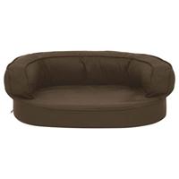 Hondenbed ergonomisch linnen-look 60x42 cm bruin - thumbnail