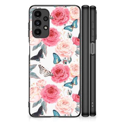 Samsung Galaxy A13 4G Bloemen Hoesje Butterfly Roses