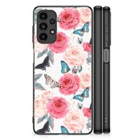 Samsung Galaxy A13 4G Bloemen Hoesje Butterfly Roses - thumbnail
