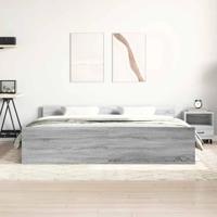 Bedframe met hoofd- en voeteneinde grijs sonoma 200x200 cm - thumbnail