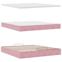 Ottoman bed met matras 180x200 cm fluweel roze - thumbnail