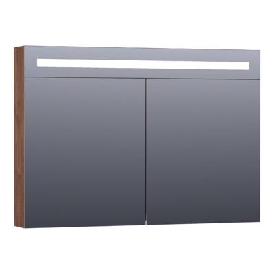 Brauer Promise Deluxe Spiegelkast - 100 cm - met Directe Verlichting - 2 Dubbelzijdige Spiegeldeuren - Forest Cacao