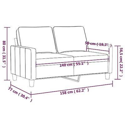 Tweezitsbank 140 cm fluweel donkergroen
