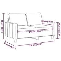 Tweezitsbank 140 cm fluweel wijnrood - thumbnail