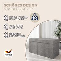 Monzana Zitbank - 80cm - met - opslagruimte - in - Grijs - thumbnail