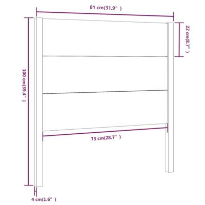 Hoofdbord 81x4x100 cm massief grenenhout grijs - thumbnail