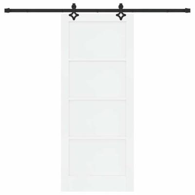 Schuifdeur met Bevestigingsset "ORKDAL" - Witte Massief Houten Grenen