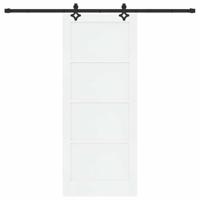 Schuifdeur met Bevestigingsset "ORKDAL" - Witte Massief Houten Grenen - thumbnail